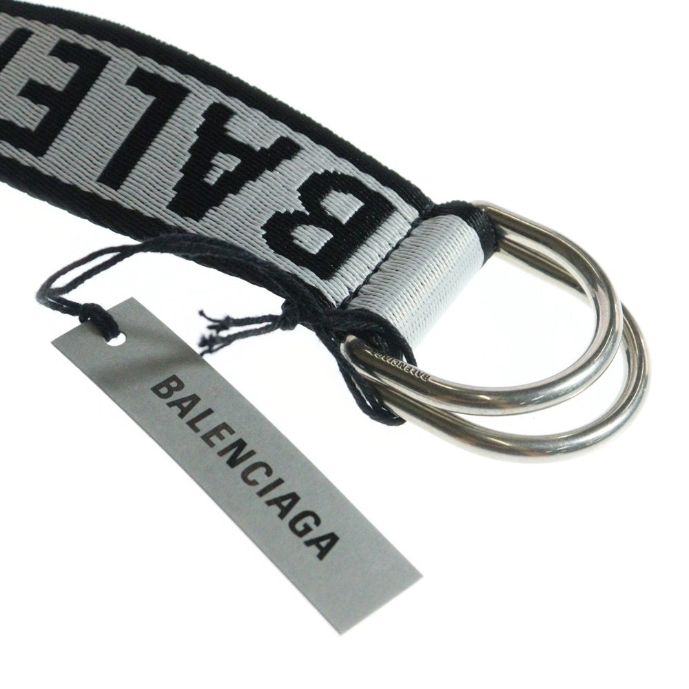 BALENCIAGA(バレンシアガ) D RING BELT Dカン ジャガードロゴ ウェビングテープ ベルト ブラック 40 794485 2AA5W