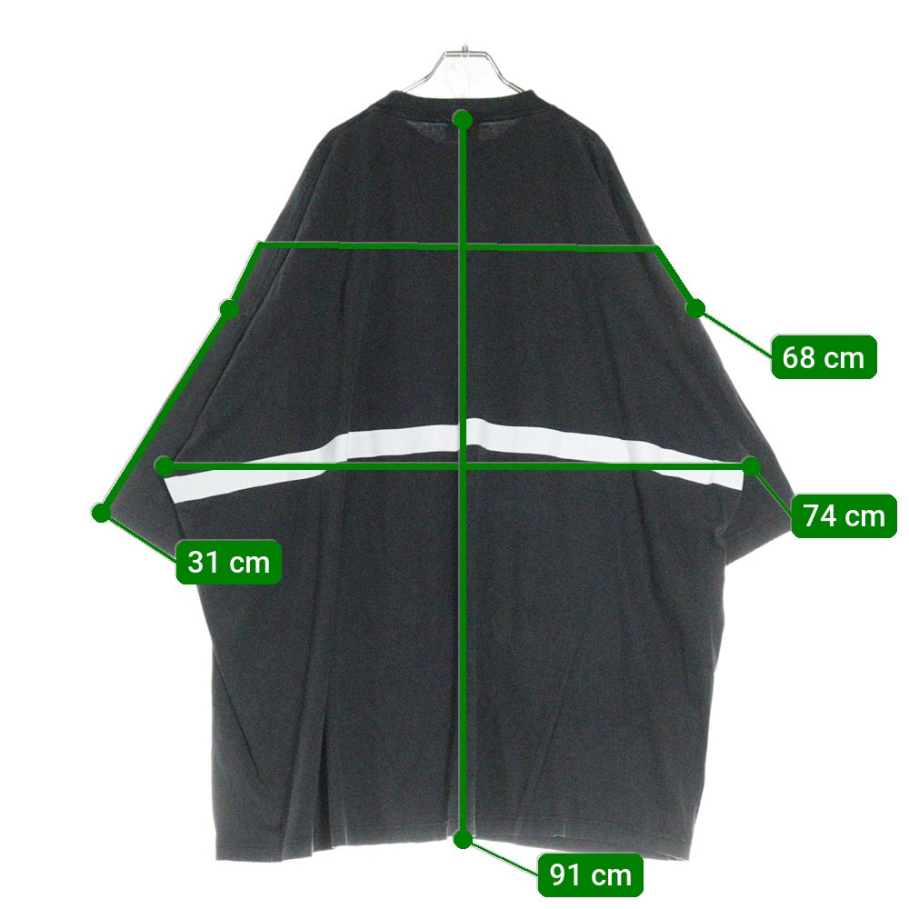 BALENCIAGA(バレンシアガ) 22AW 360 TUBULAR OVERSIZED TSHIRT チュビュラー オーバーサイズ ダメージ加工 モックネック カットソー 半袖Tシャツ ブラック 103MT-1628