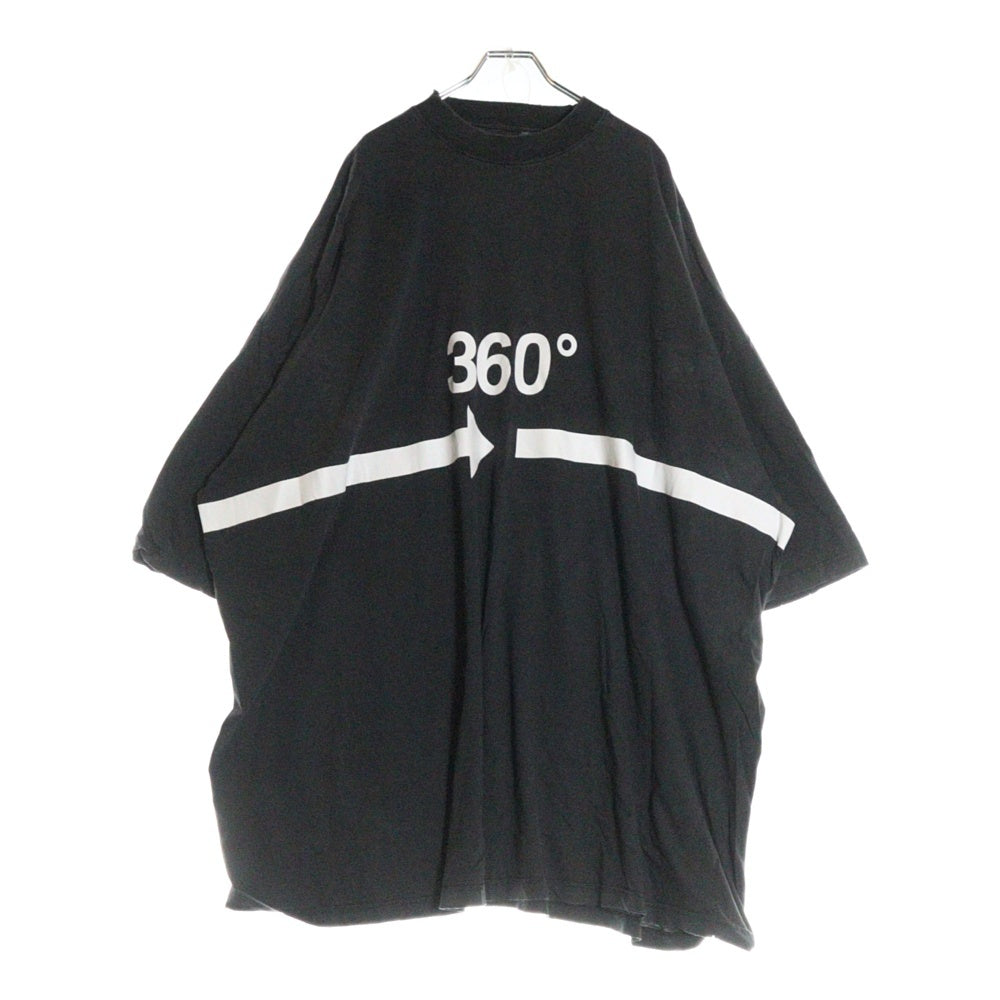 BALENCIAGA(バレンシアガ) 22AW 360 TUBULAR OVERSIZED TSHIRT チュビュラー オーバーサイズ ダメージ加工 モックネック カットソー 半袖Tシャツ ブラック 103MT-1628