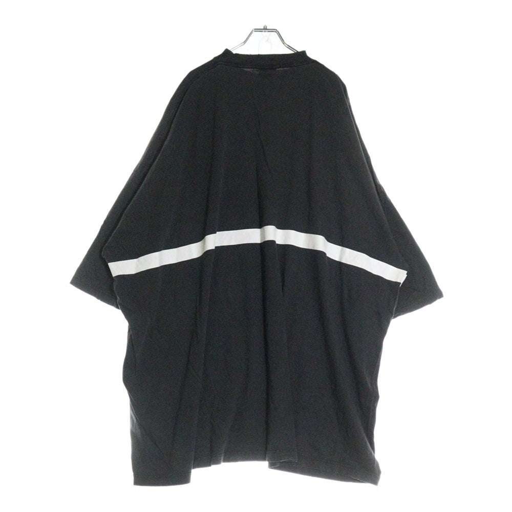 BALENCIAGA(バレンシアガ) 22AW 360 TUBULAR OVERSIZED TSHIRT チュビュラー オーバーサイズ ダメージ加工 モックネック カットソー 半袖Tシャツ ブラック 103MT-1628
