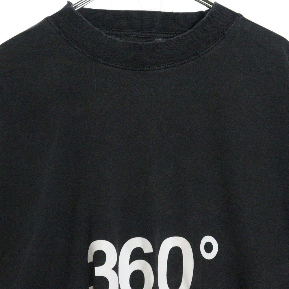 BALENCIAGA(バレンシアガ) 22AW 360 TUBULAR OVERSIZED TSHIRT チュビュラー オーバーサイズ ダメージ加工 モックネック カットソー 半袖Tシャツ ブラック 103MT-1628