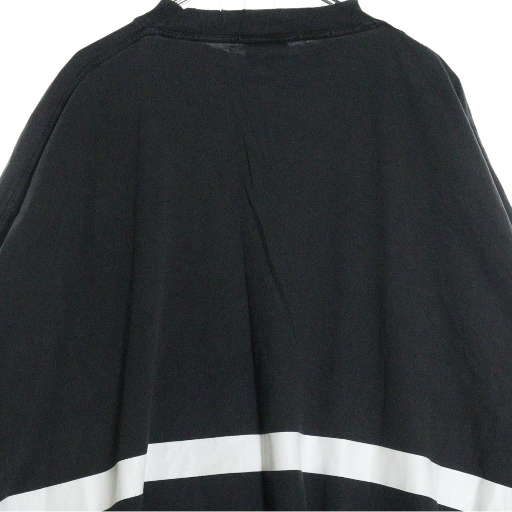 BALENCIAGA(バレンシアガ) 22AW 360 TUBULAR OVERSIZED TSHIRT チュビュラー オーバーサイズ ダメージ加工 モックネック カットソー 半袖Tシャツ ブラック 103MT-1628
