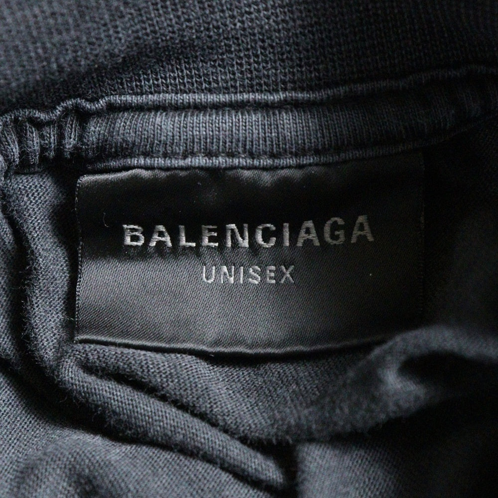 BALENCIAGA(バレンシアガ) 22AW 360 TUBULAR OVERSIZED TSHIRT チュビュラー オーバーサイズ ダメージ加工 モックネック カットソー 半袖Tシャツ ブラック 103MT-1628