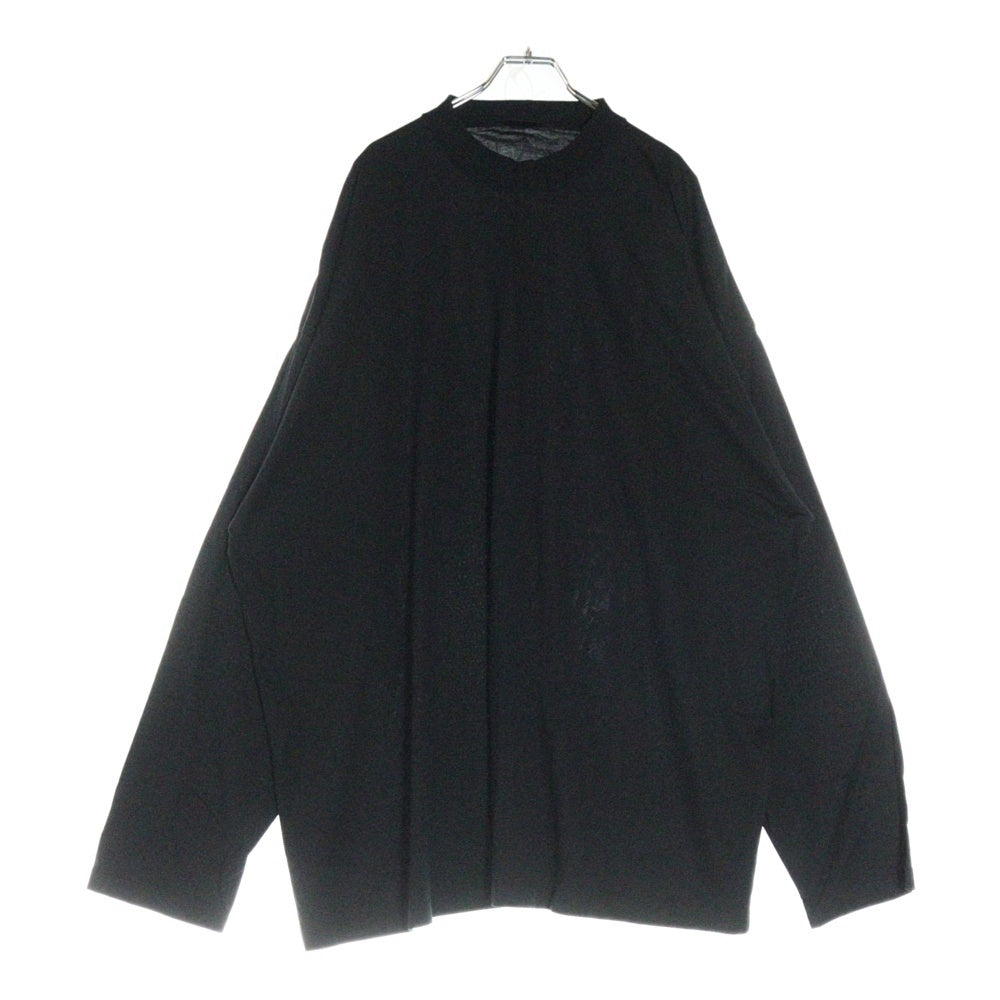 BALENCIAGA(バレンシアガ) オーバーサイズ コットン モックネック カットソー 長袖Tシャツ ブラック 724508 TNVL8