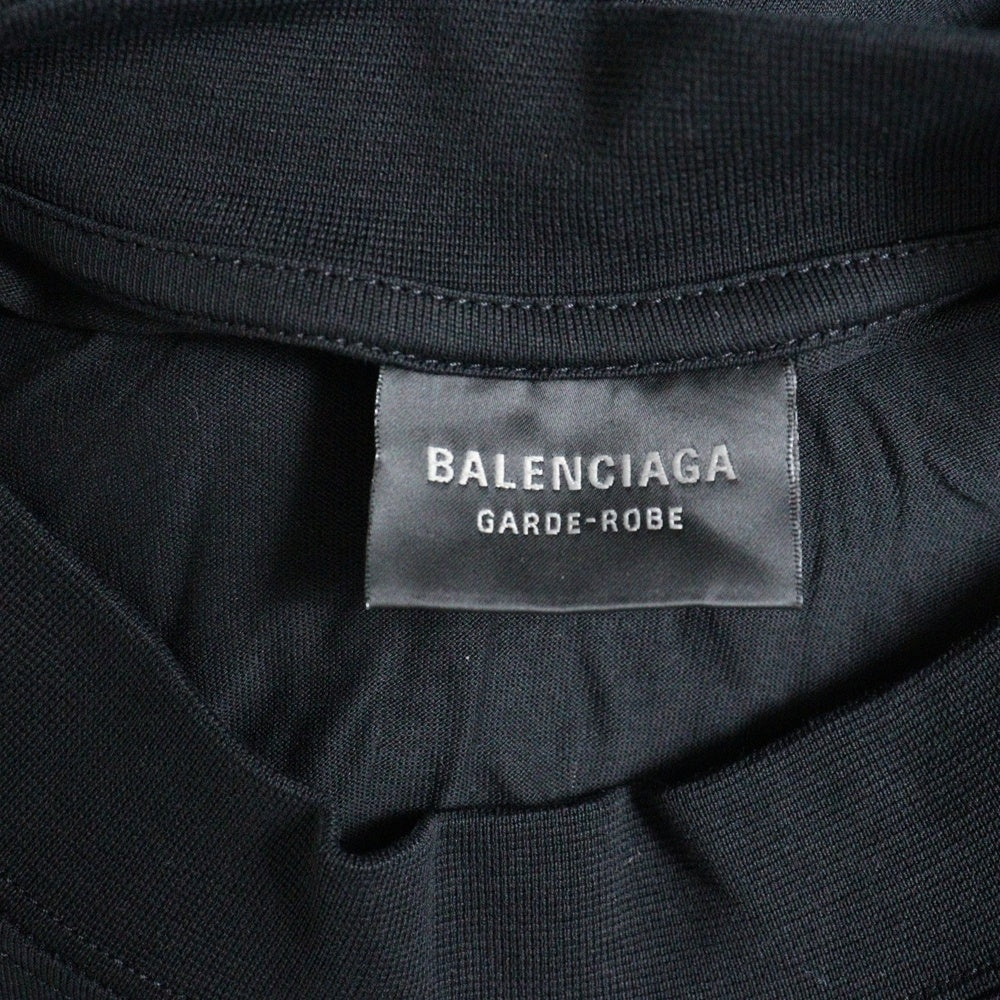 BALENCIAGA(バレンシアガ) オーバーサイズ コットン モックネック カットソー 長袖Tシャツ ブラック 724508 TNVL8