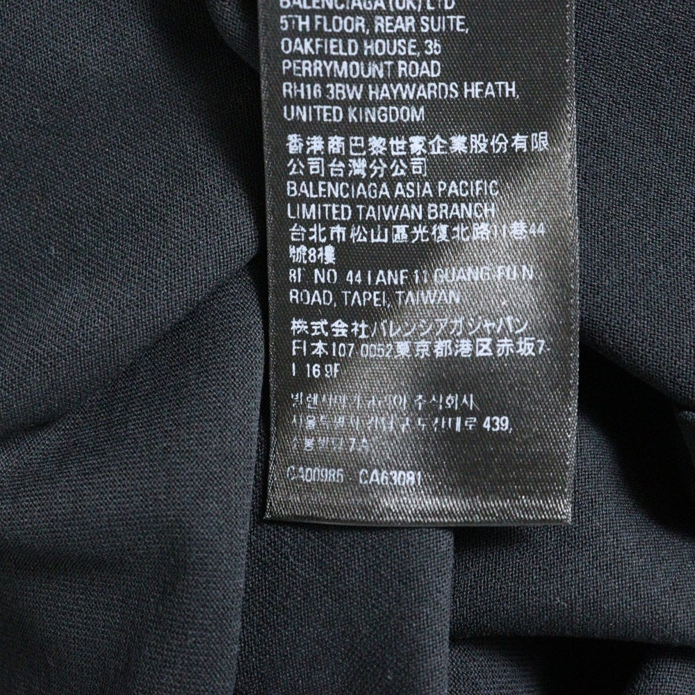 BALENCIAGA(バレンシアガ) オーバーサイズ コットン モックネック カットソー 長袖Tシャツ ブラック 724508 TNVL8
