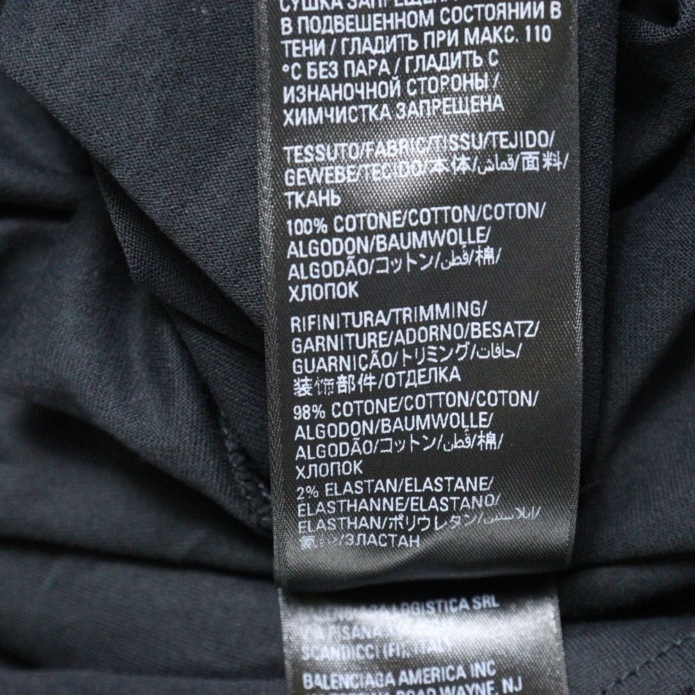 BALENCIAGA(バレンシアガ) オーバーサイズ コットン モックネック カットソー 長袖Tシャツ ブラック 724508 TNVL8