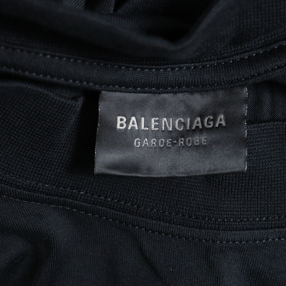 BALENCIAGA(バレンシアガ) オーバーサイズ コットン モックネック カットソー 半袖Tシャツ ブラック 724509 TNVL8