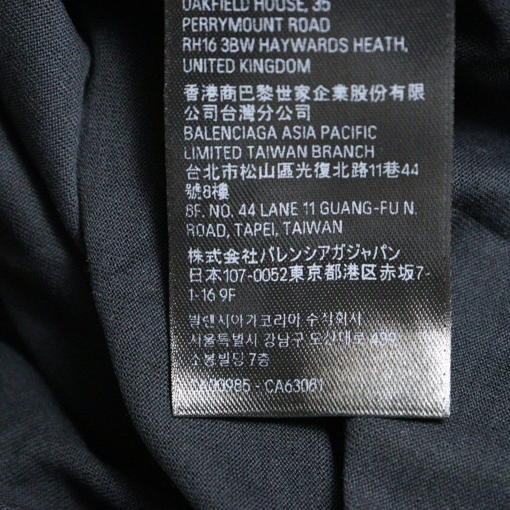 BALENCIAGA(バレンシアガ) オーバーサイズ コットン モックネック カットソー 半袖Tシャツ ブラック 724509 TNVL8