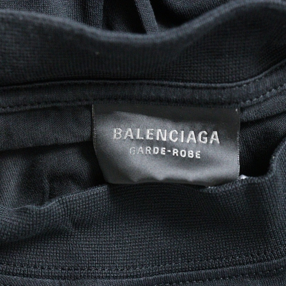 BALENCIAGA(バレンシアガ) オーバーサイズ コットン モックネック カットソー 半袖Tシャツ ブラック 724509 TNVL8