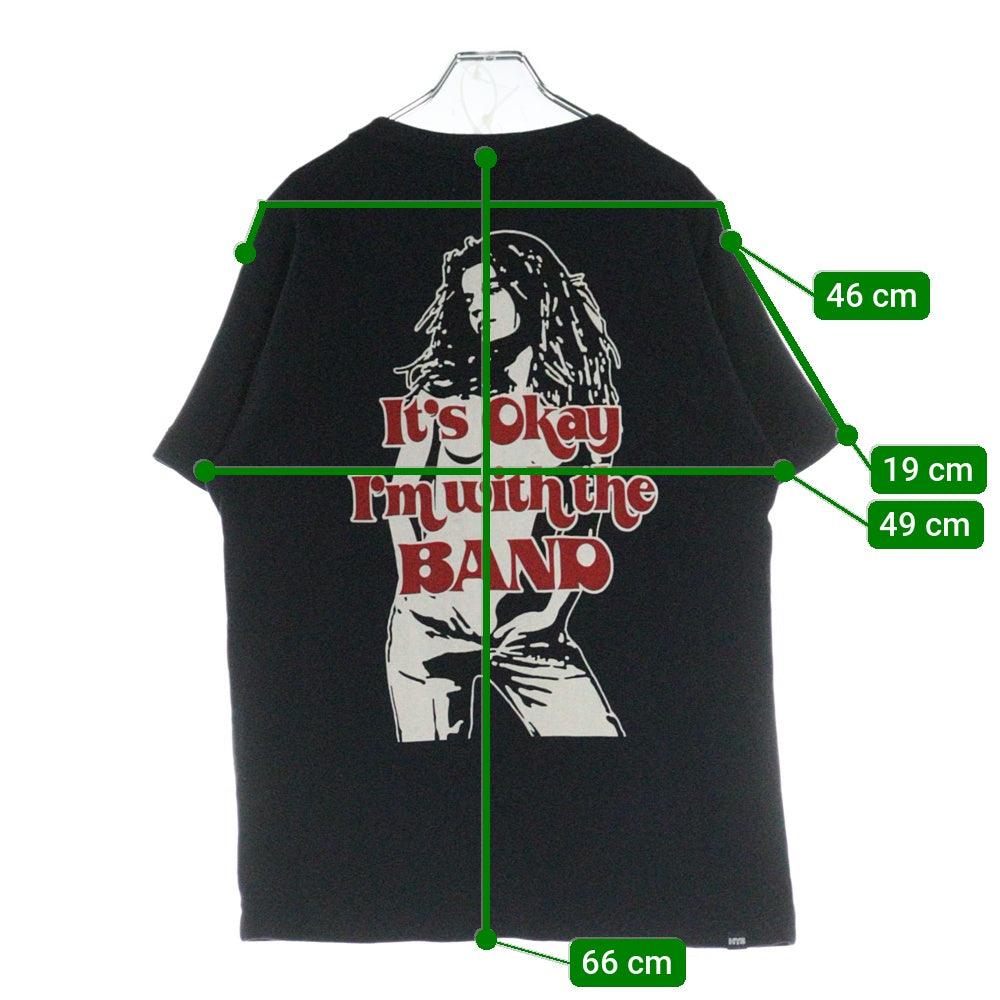 HYSTERIC GLAMOUR(ヒステリックグラマー) 24SS I'M WITH THE BAND アイムウィズザバンド バックプリント 半袖Tシャツ カットソー ブラック 02241CT22