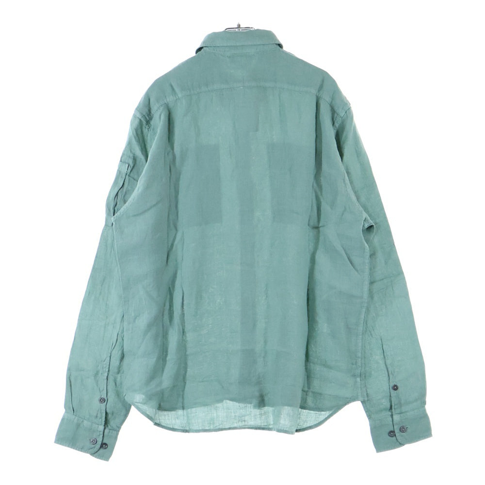 C.P. Company(シーピーカンパニー) 24SS LINEN POCKET SHIRT リネンポケット ゴーグル 長袖シャツ グリーン 16CMSH301A
