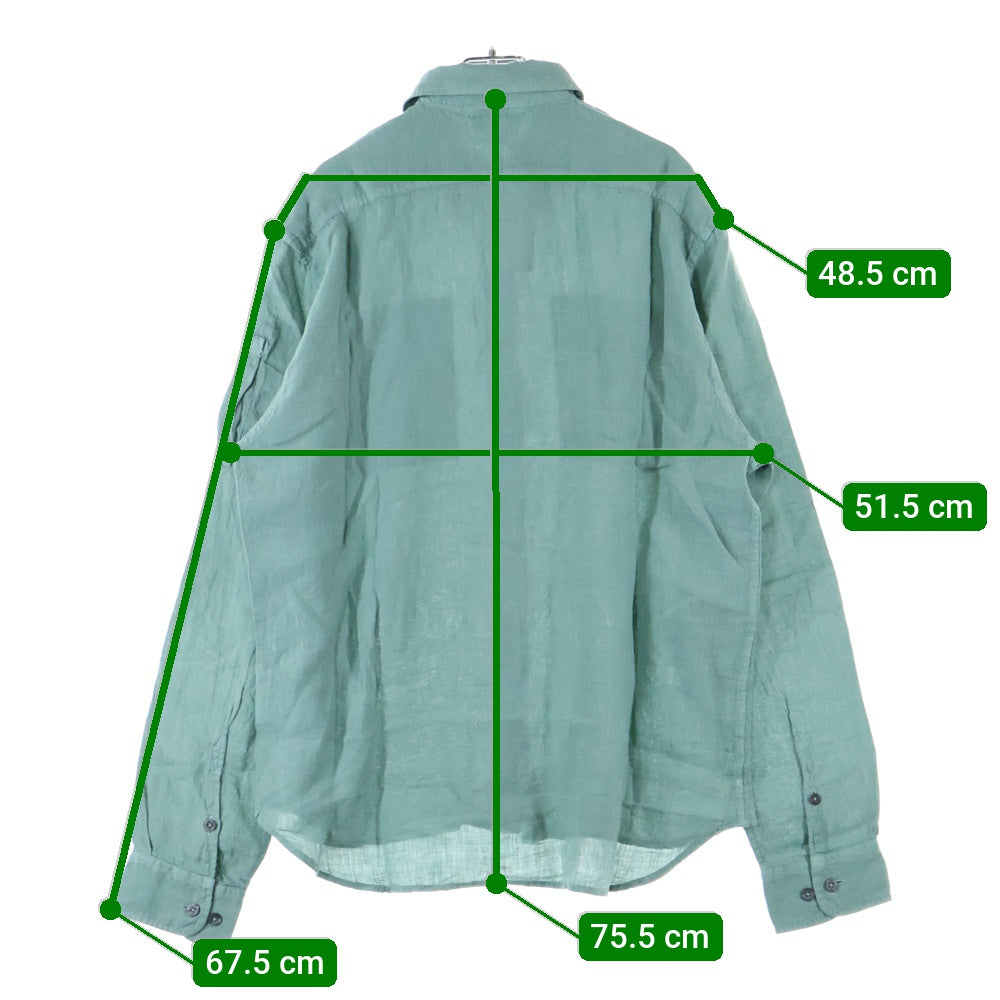 C.P. Company(シーピーカンパニー) 24SS LINEN POCKET SHIRT リネンポケット ゴーグル 長袖シャツ グリーン 16CMSH301A