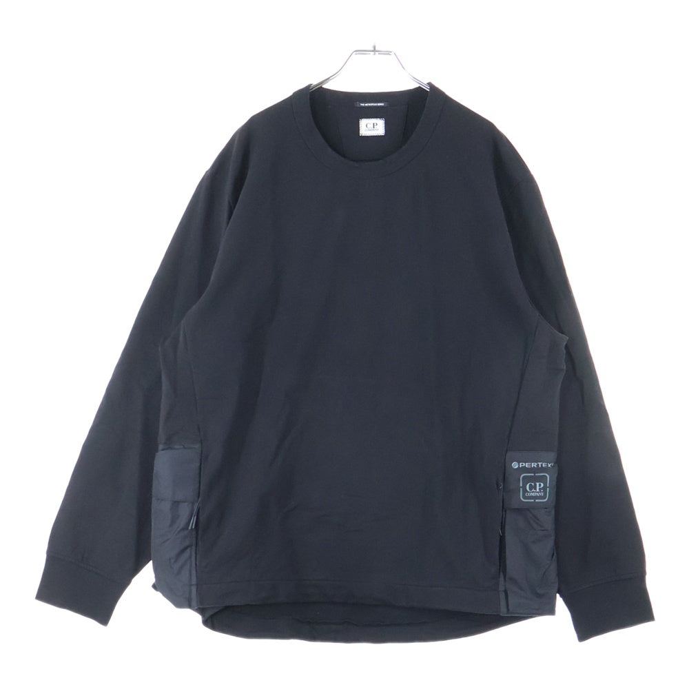 C.P. Company(シーピーカンパニー) 24SS STRETCH FLEECE MIXED POCKET SWEATSHIRTS ストレッチフリース ミックスポケット スウェットシャツ ブラック 16CLSS013A