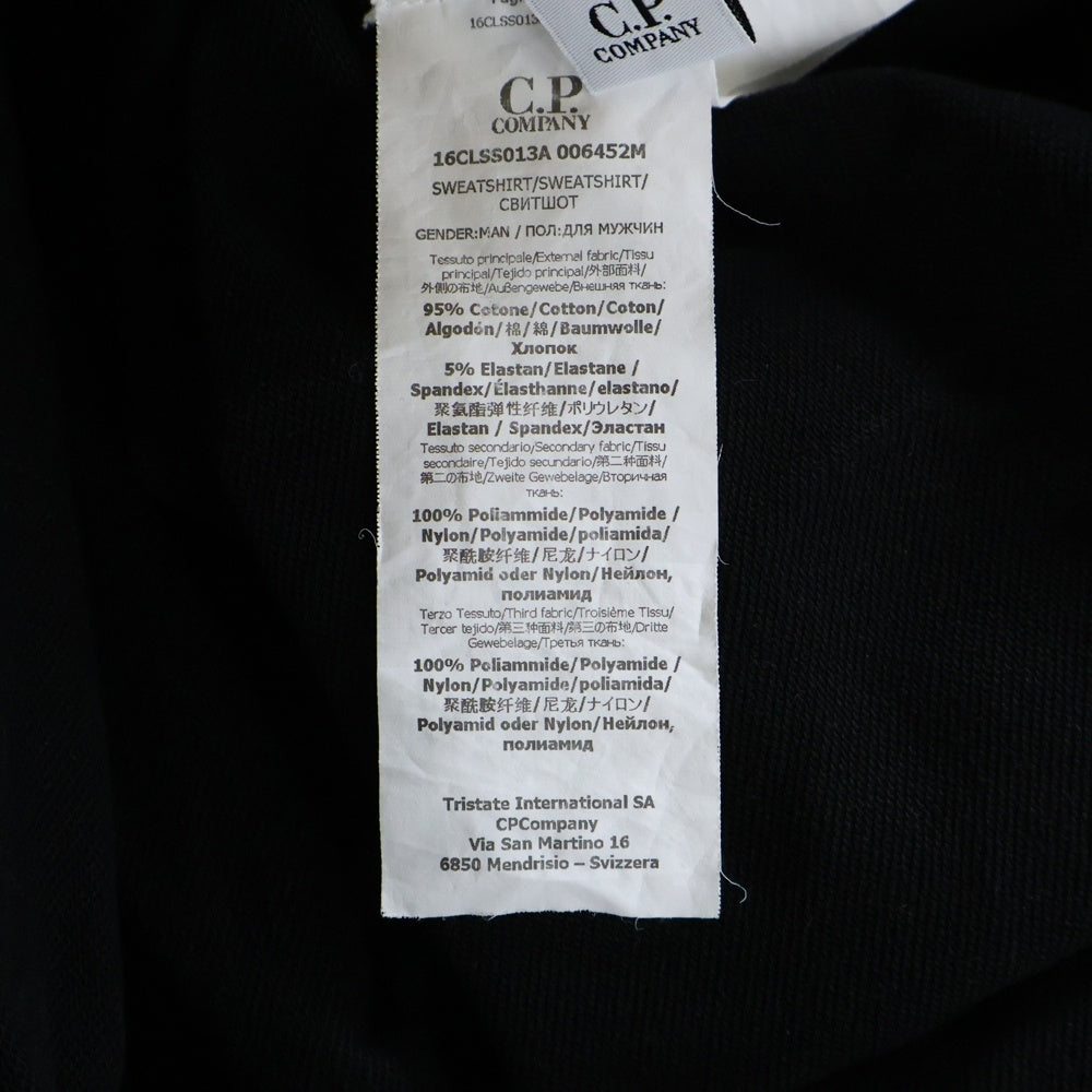 C.P. Company(シーピーカンパニー) 24SS STRETCH FLEECE MIXED POCKET SWEATSHIRTS ストレッチフリース ミックスポケット スウェットシャツ ブラック 16CLSS013A