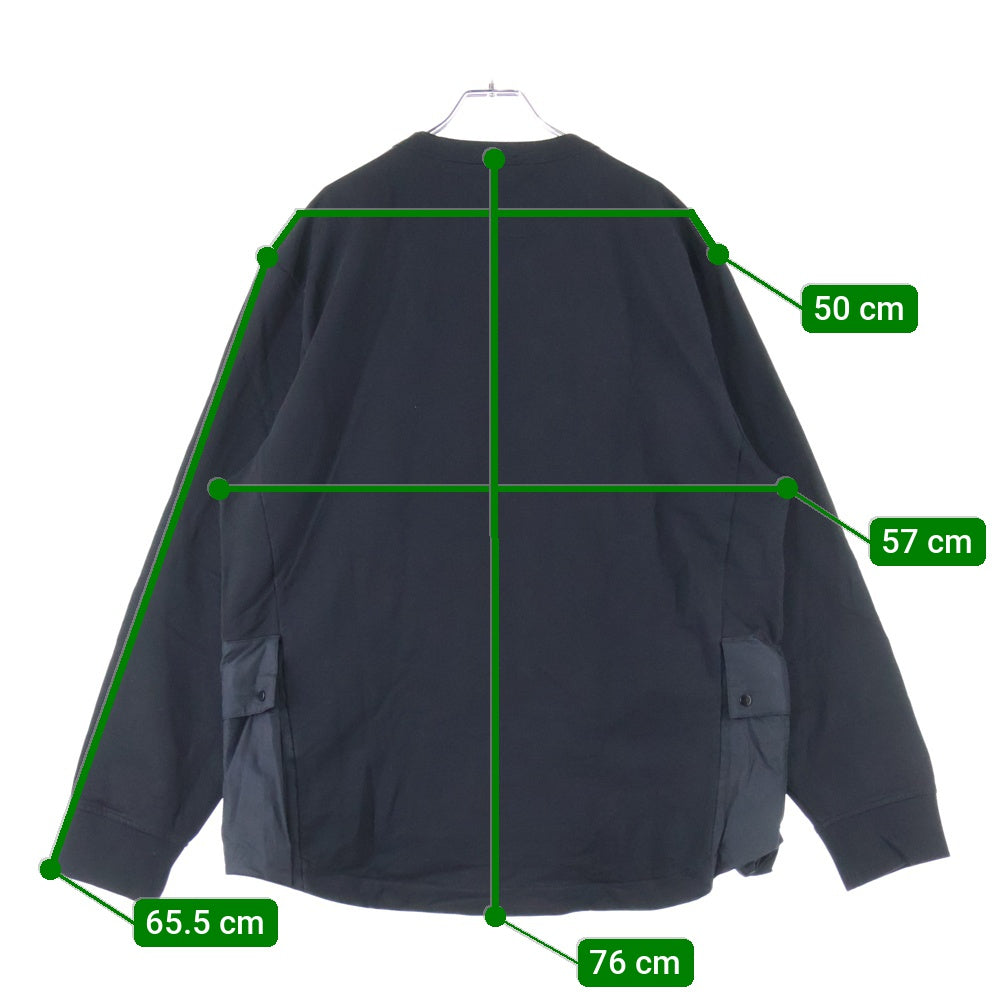 C.P. Company(シーピーカンパニー) 24SS STRETCH FLEECE MIXED POCKET SWEATSHIRTS ストレッチフリース ミックスポケット スウェットシャツ ブラック 16CLSS013A