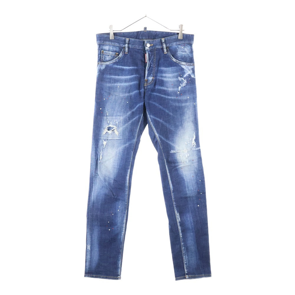 DSQUARED2(ディースクエアード) Cool Guy Jean クールガイ ダメージ加工 ストレッチ スリムフィット デニムパンツ インディゴ S74LB0413 S30342