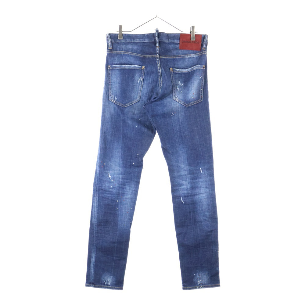 DSQUARED2(ディースクエアード) Cool Guy Jean クールガイ ダメージ加工 ストレッチ スリムフィット デニムパンツ インディゴ S74LB0413 S30342