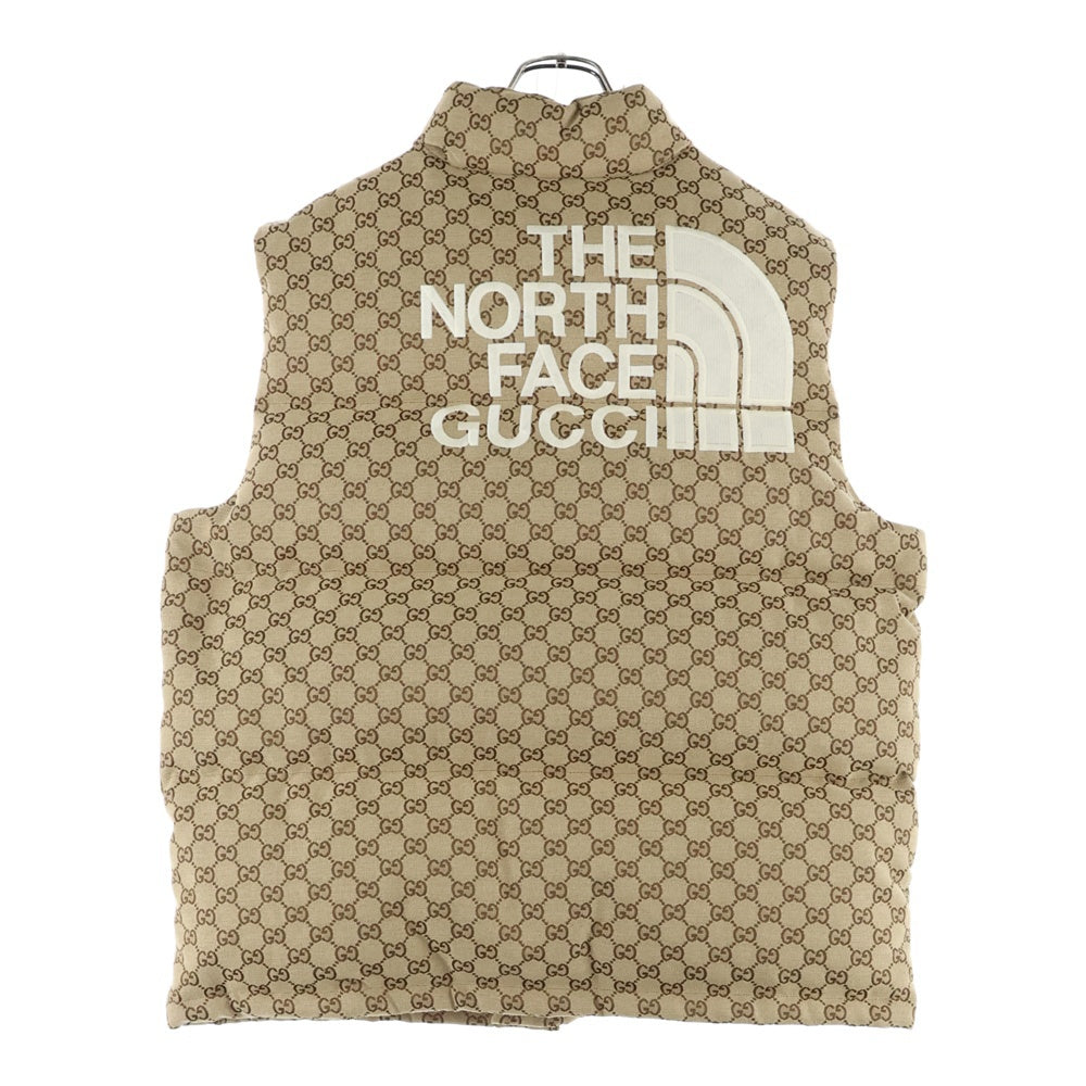 GUCCI(グッチ) 21AW×THE NORTH FACE ノースフェイス GG総柄 ボタンダウン ダウンベスト ベージュ 670768 Z8APY