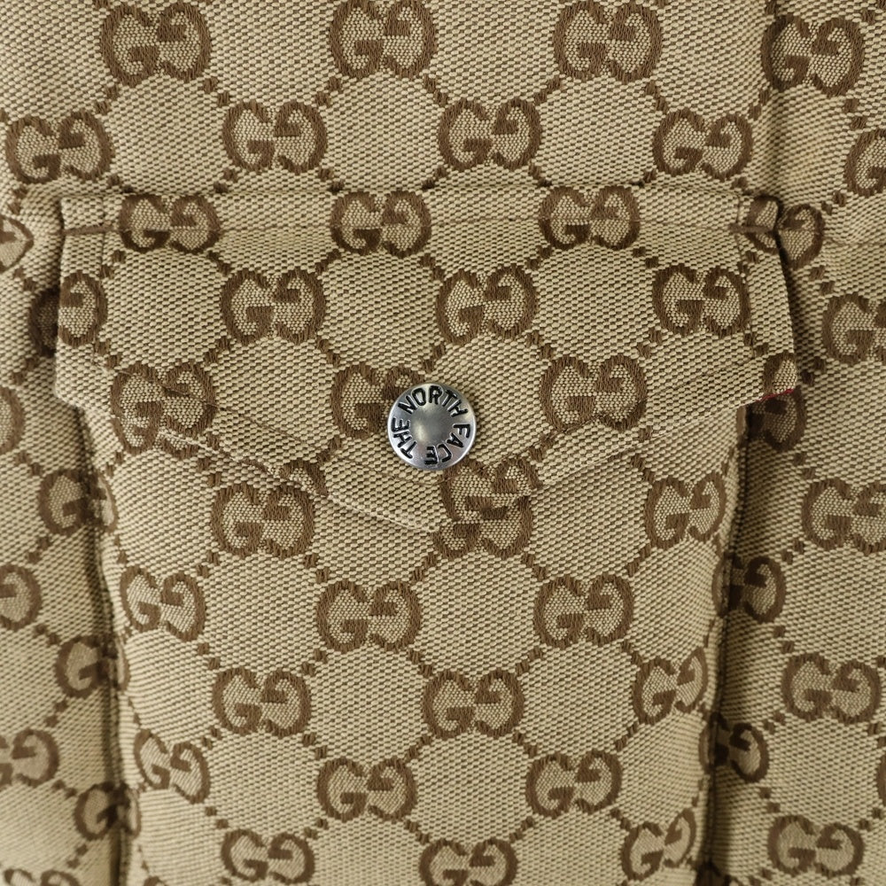 GUCCI(グッチ) 21AW×THE NORTH FACE ノースフェイス GG総柄 ボタンダウン ダウンベスト ベージュ 670768 Z8APY