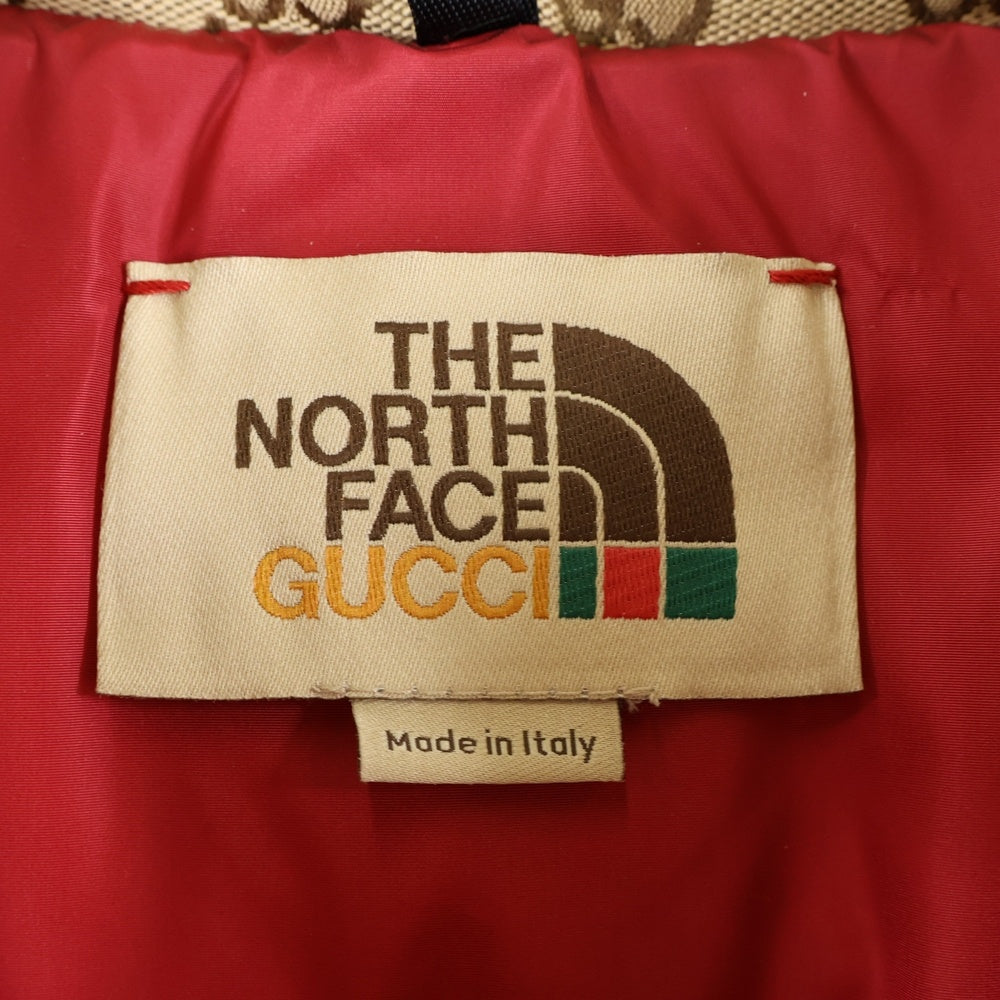 GUCCI(グッチ) 21AW×THE NORTH FACE ノースフェイス GG総柄 ボタンダウン ダウンベスト ベージュ 670768 Z8APY