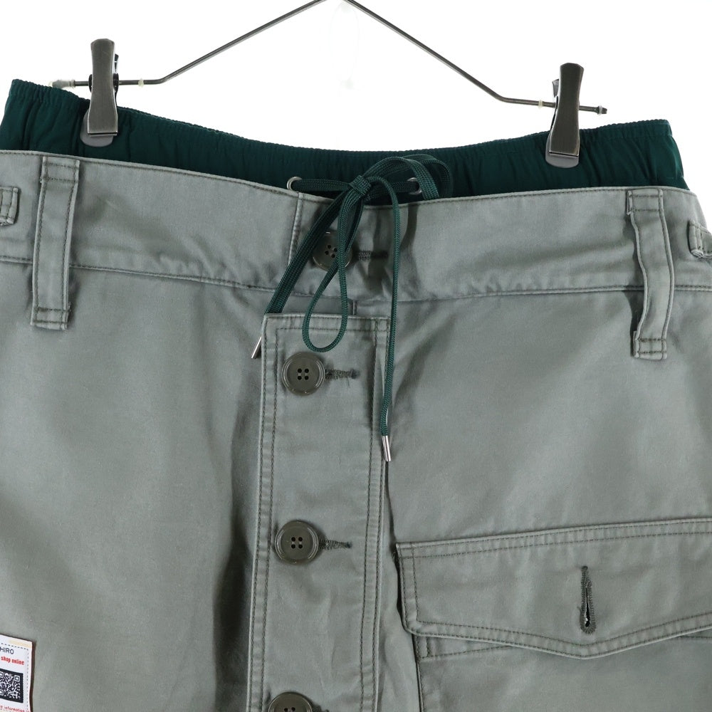 MAISON MIHARAYASUHIRO(メゾンミハラヤスヒロ) 22SS DOUBLE WAIST MILITARY PANTS ダブルウエスト ミリタリーパンツ グレー A08PT042