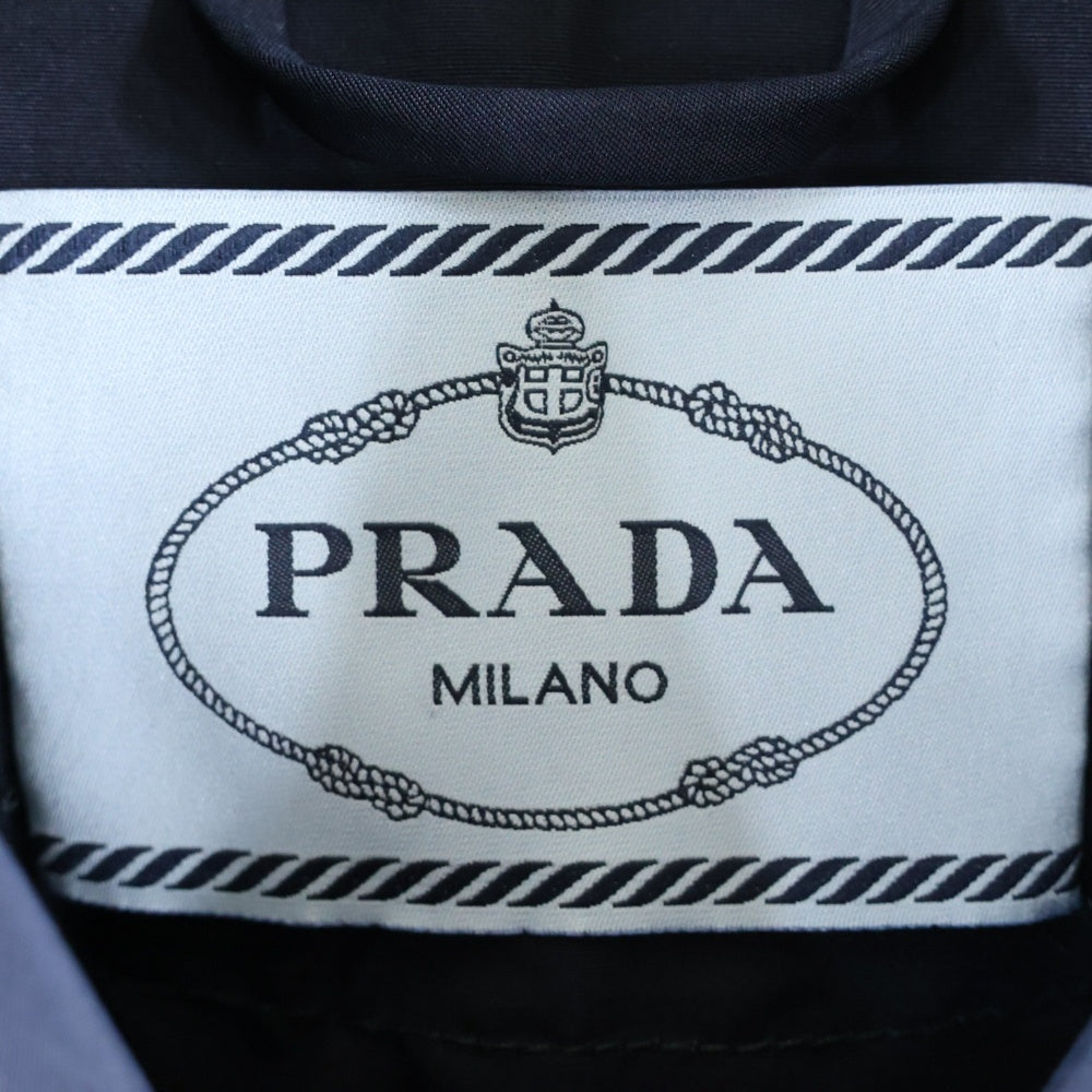 PRADA(プラダ) コットン ポリエステル フーデット バックタック トレンチコート レディース ネイビー 290300 R181 U43