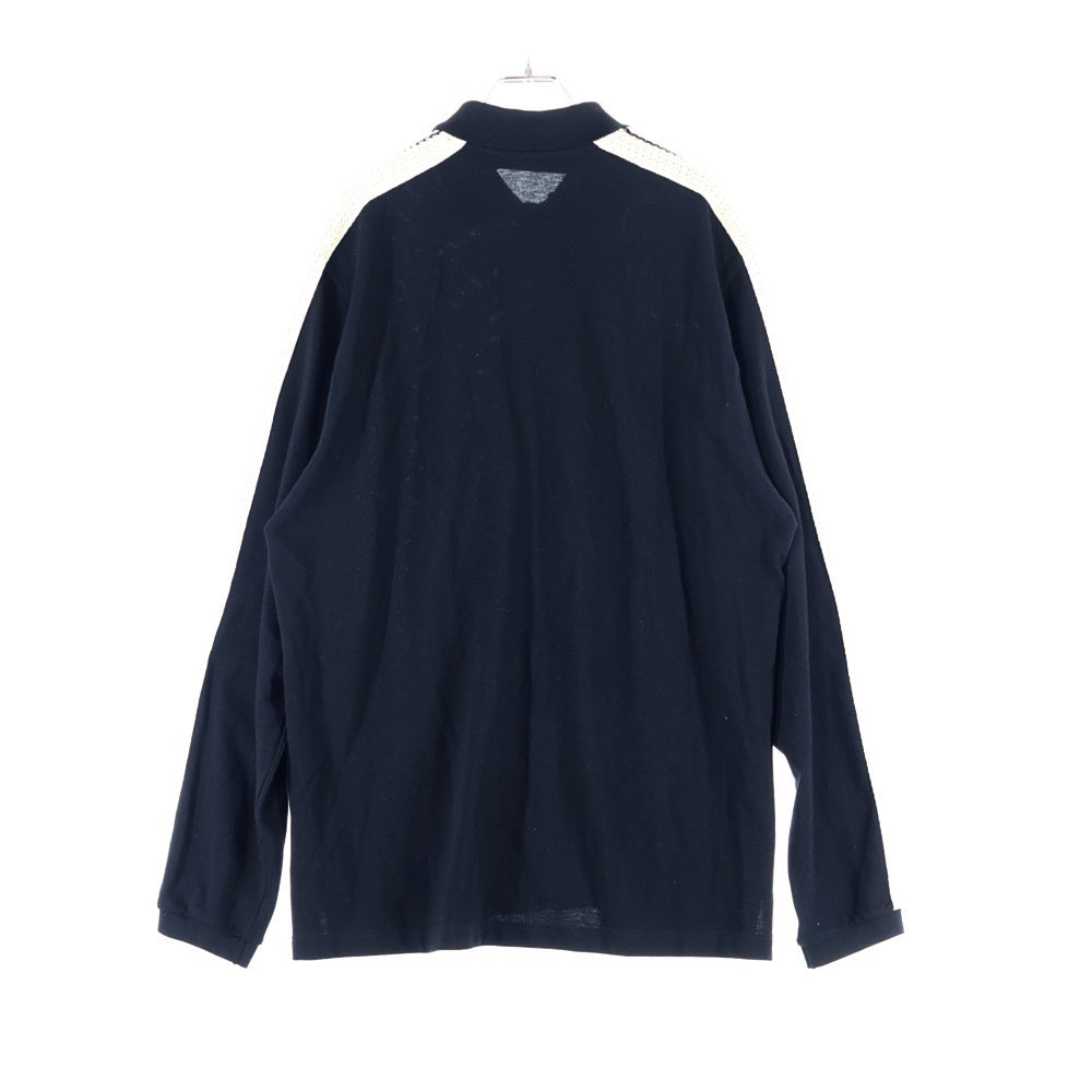 Palm Angels(パームエンジェルス) 23AW MONOGRAM PIQUET POLO TRACK SHIRT モノグラム ピケ ロゴエンブロイダリー トラック シャツジャケット ブラック/ベージュ PMBD046E23JER001
