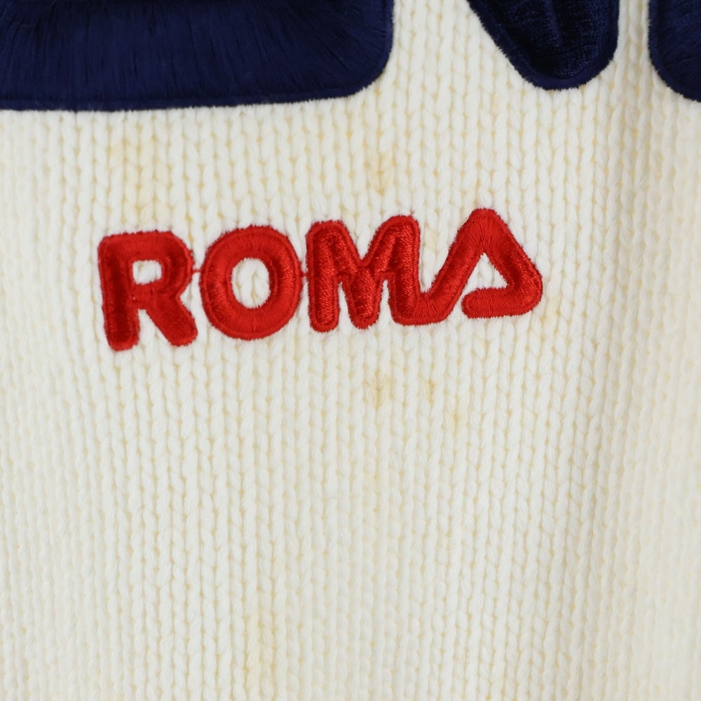 FENDI(フェンディ) ×FILA イタリア製 フロントロゴ トリコカラー コットンニット セーター ホワイト FAE137 A6JR