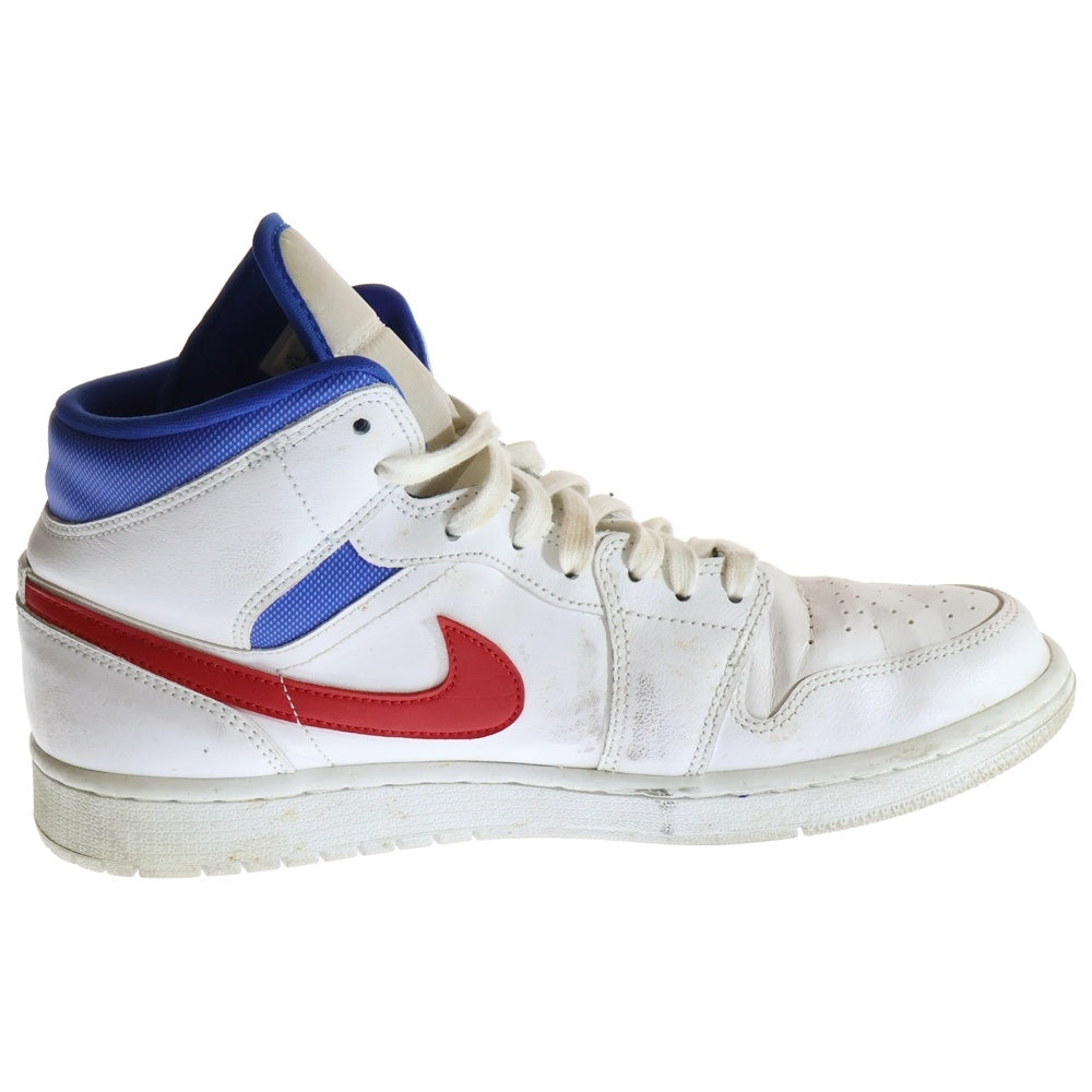 NIKE(ナイキ) WMNS AIR JORDAN1 MID ウィメンズ エアジョーダン1 ミッドカットスニーカー ホワイト/レッド US11.5/28.5cm BQ6472-164