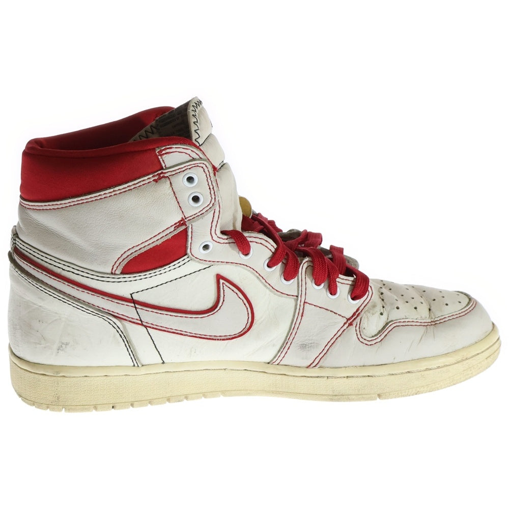 NIKE(ナイキ) AIR JORDAN1 RETRO HIGH OG SAIL UNIVERSITY エアジョーダン1 レトロ セイル ユニバーシティ ハイカットスニーカー ホワイト/レッド US10/28cm 555088-160