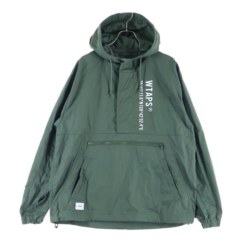 WTAPS(ダブルタップス) 22SS SBS JACKET NYCO WEATHER ナイロン ハーフジップ プルオーバー フーデッドジャケット カーキ 221WVDT-JKM02