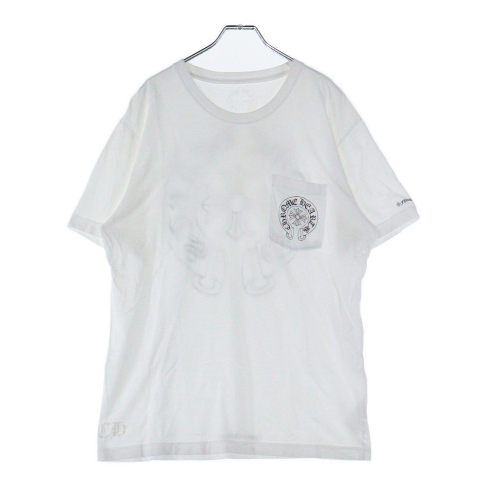 CHROME HEARTS(クロムハーツ) HORSESHOE S/S TEE ホースシュープリント 半袖ポケットTシャツ カットソー ホワイト