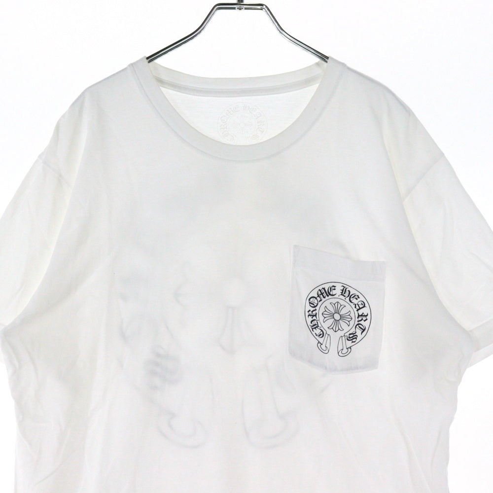 CHROME HEARTS(クロムハーツ) HORSESHOE S/S TEE ホースシュープリント 半袖ポケットTシャツ カットソー ホワイト