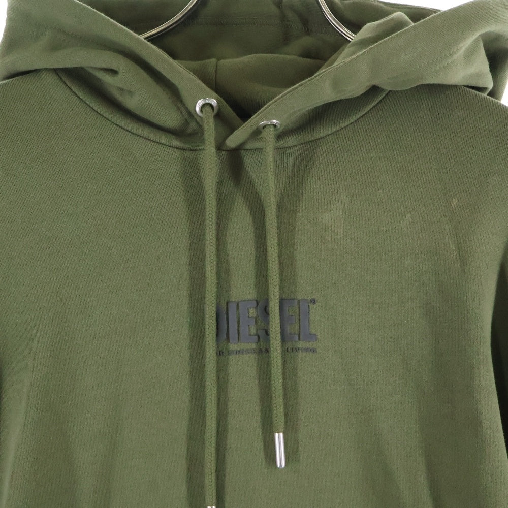 DIESEL(ディーゼル) S-GIRK-HOOD-SMALLOGO フロントロゴ プルオーバーフーディー パーカー スウェット カーキ A02313