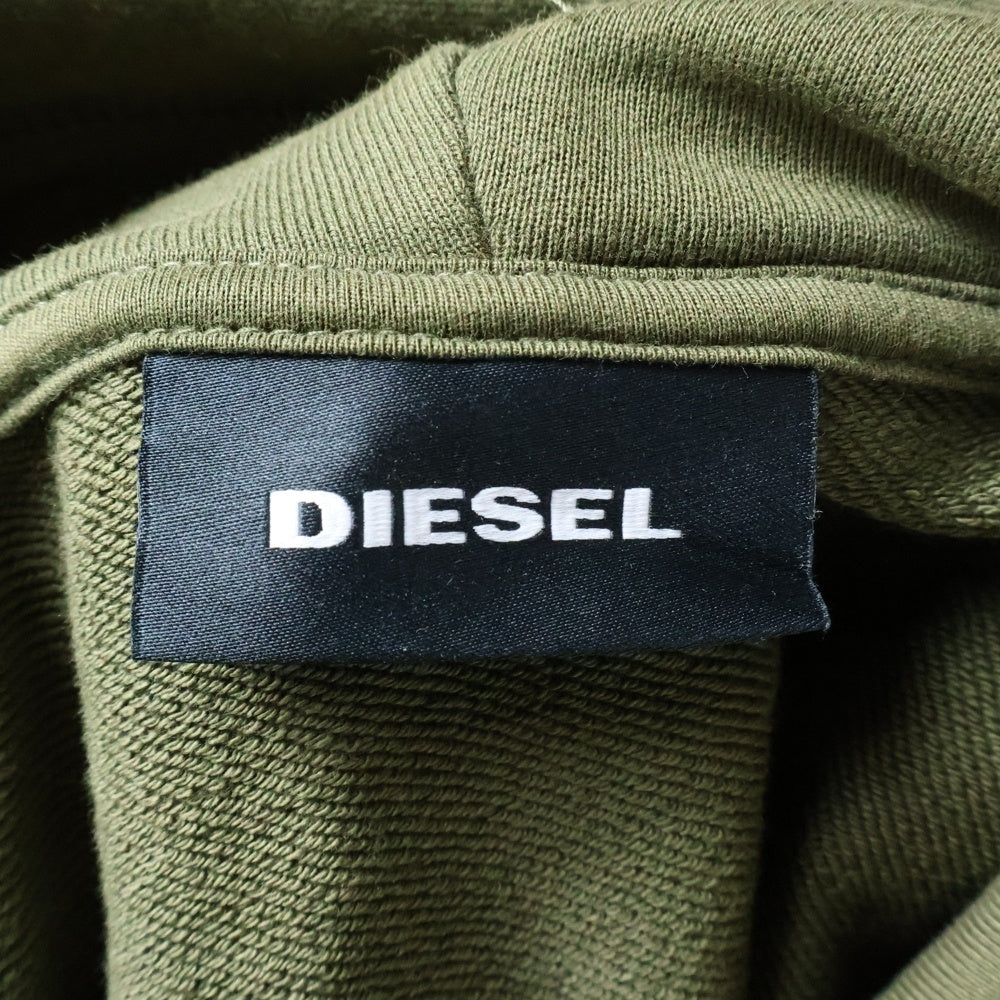 DIESEL(ディーゼル) S-GIRK-HOOD-SMALLOGO フロントロゴ プルオーバーフーディー パーカー スウェット カーキ A02313