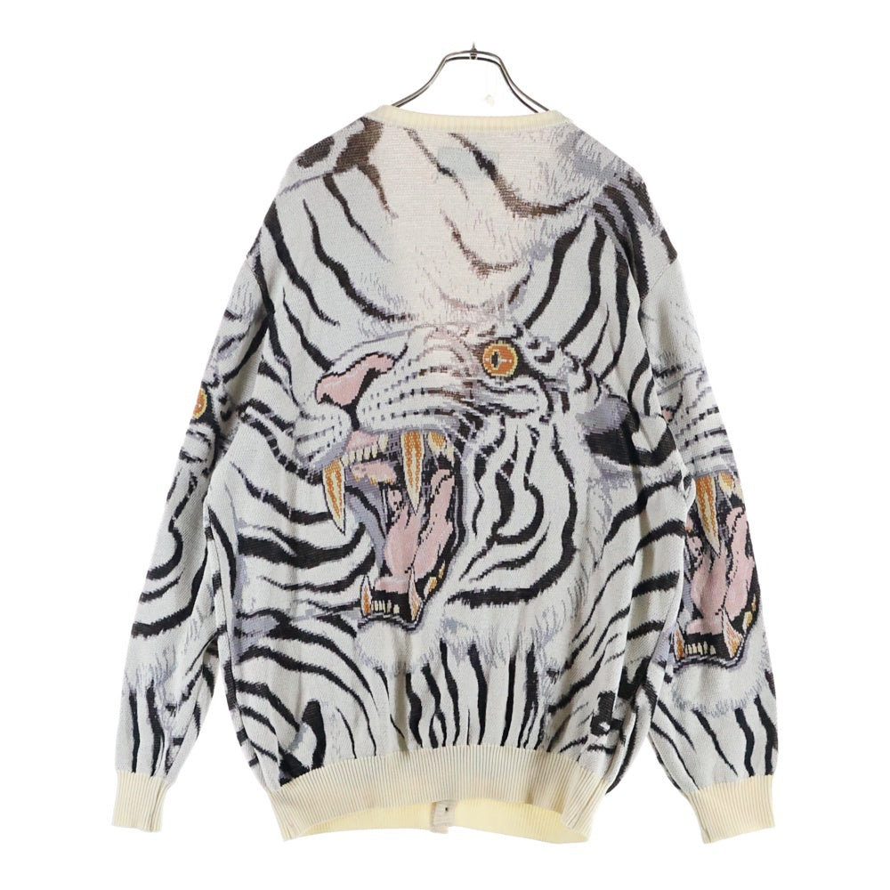 WACKO MARIA(ワコマリア) 22SS TIM LEHI JACQUARD CARDIGAN ティム レヒ トラ柄 ジャガードカーディガン ニット ホワイト