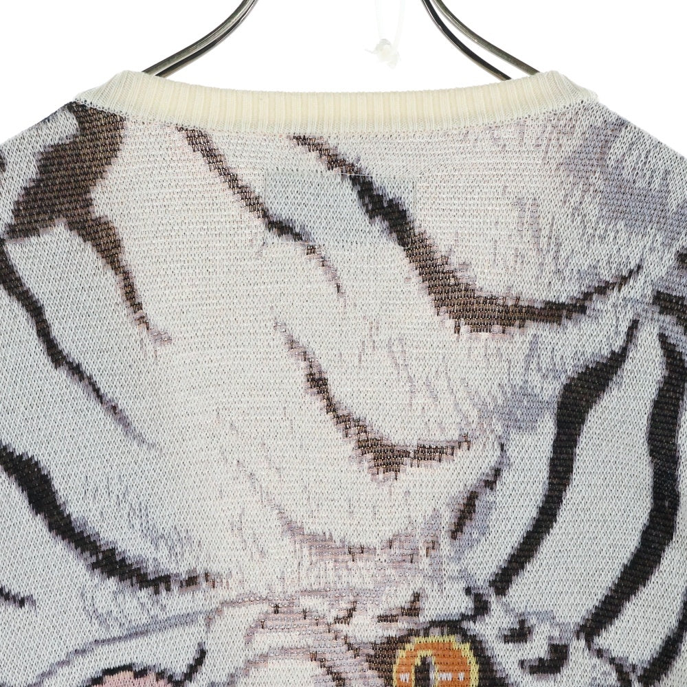 WACKO MARIA(ワコマリア) 22SS TIM LEHI JACQUARD CARDIGAN ティム レヒ トラ柄 ジャガードカーディガン ニット ホワイト