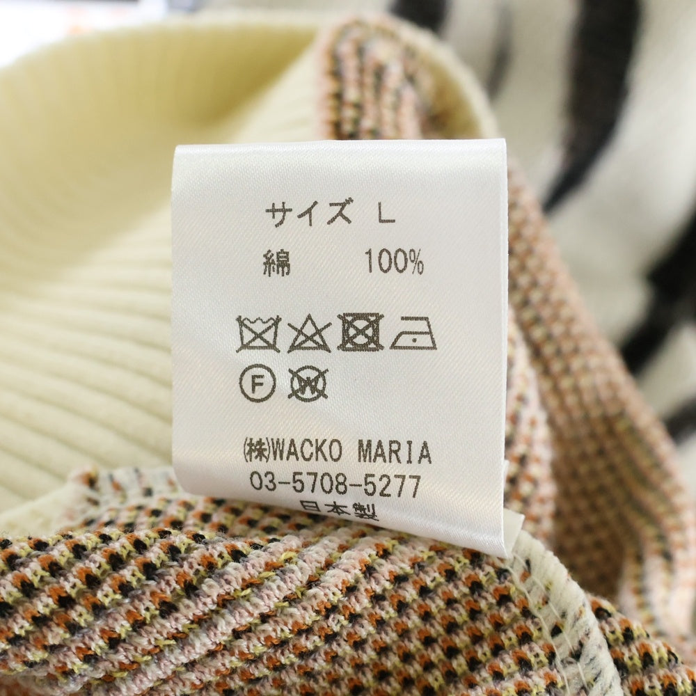 WACKO MARIA(ワコマリア) 22SS TIM LEHI JACQUARD CARDIGAN ティム レヒ トラ柄 ジャガードカーディガン ニット ホワイト