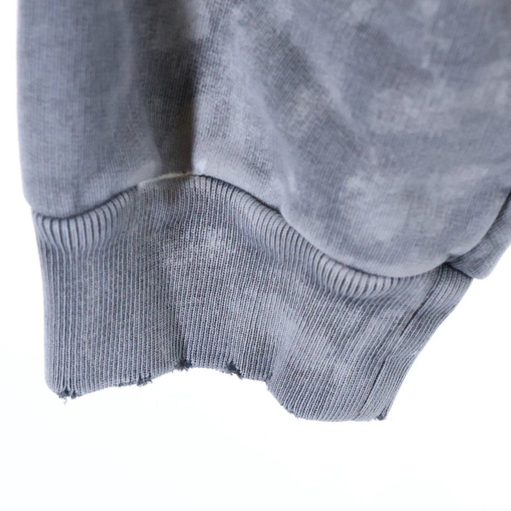 BALENCIAGA(バレンシアガ) 25SS MEDIUM FIT HOODIE 両面ロゴ刺繍 ウォッシュ加工 ミディアムフィット プルオーバースウェットパーカー フーディー グレー 767877 TRVI9