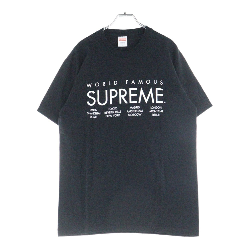 SUPREME(シュプリーム) 15SS World Famous Tee ワールドフェイマス グラフィックプリント クルーネック半袖Tシャツ カットソー ブラック