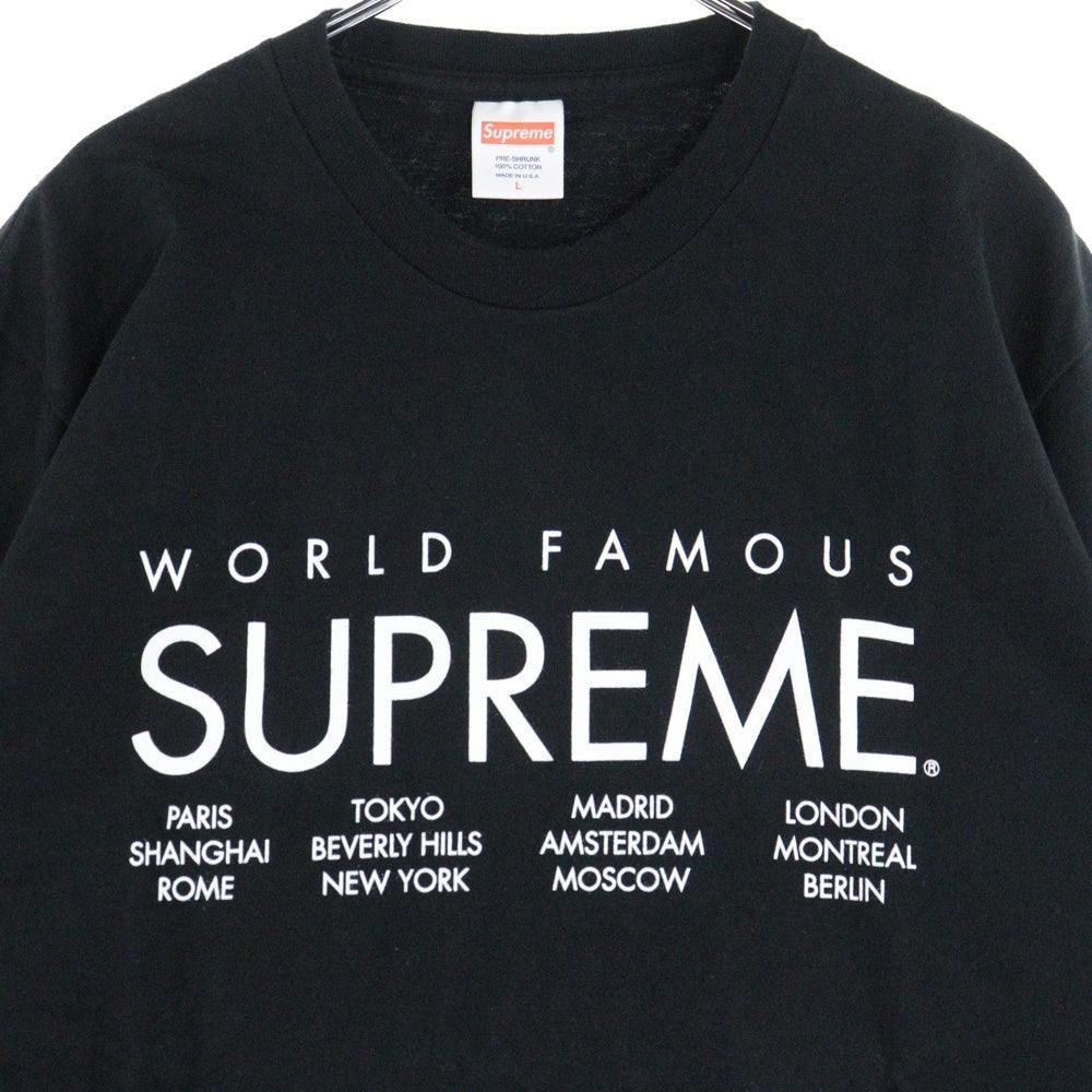 SUPREME(シュプリーム) 15SS World Famous Tee ワールドフェイマス グラフィックプリント クルーネック半袖Tシャツ カットソー ブラック