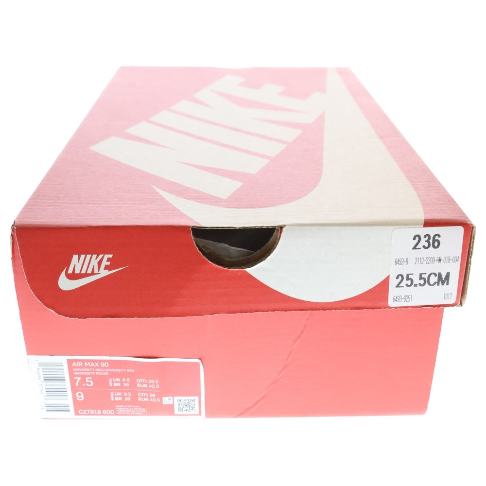 NIKE(ナイキ) AIR MAX 90 University Red エアマックス 90 ユニバーシティレッド ローカットスニーカー US7.5/25.5cm CZ7918-600