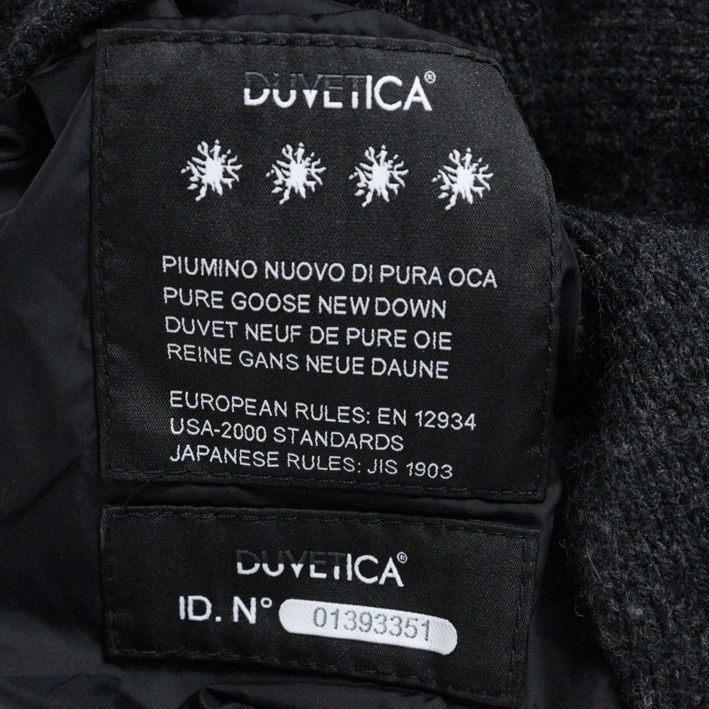 DUVETICA(デュベティカ) エルボーパッチ 切替 リバーシブル フーデッド ライトダウンジャケット ブラック