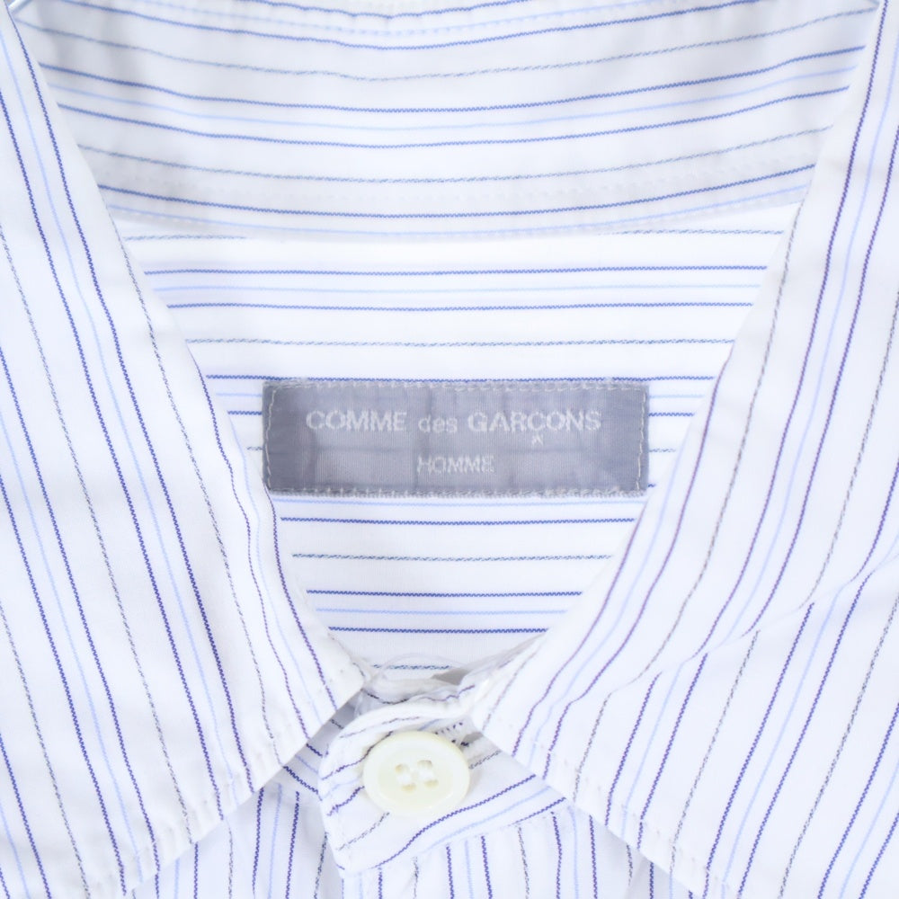 COMME des GARCONS HOMME(コムデギャルソンオム) 90S 田中オム期 銀タグ ストライプ 長袖シャツ ホワイト/ブルー