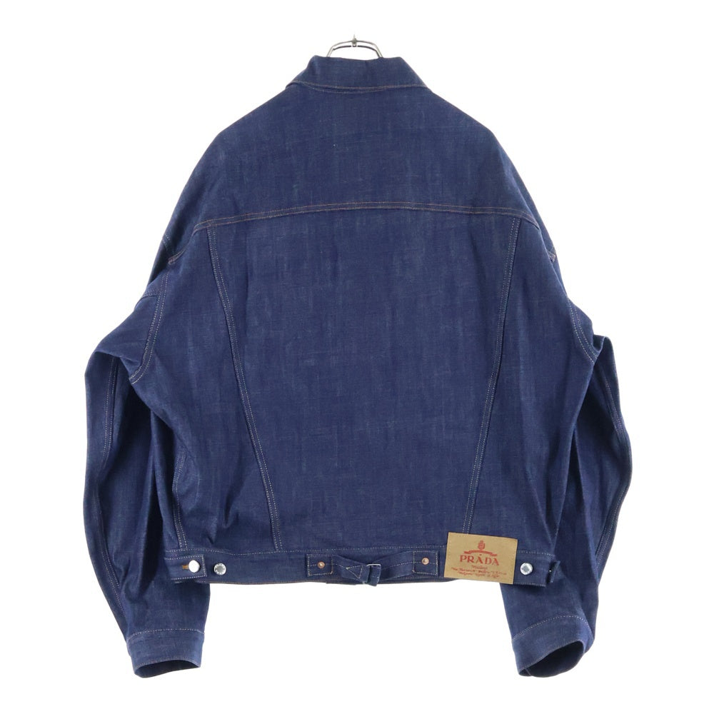 PRADA(プラダ) 25SS ロゴ パッチ デニムトラッカー ジャケット インディゴ GEB257
