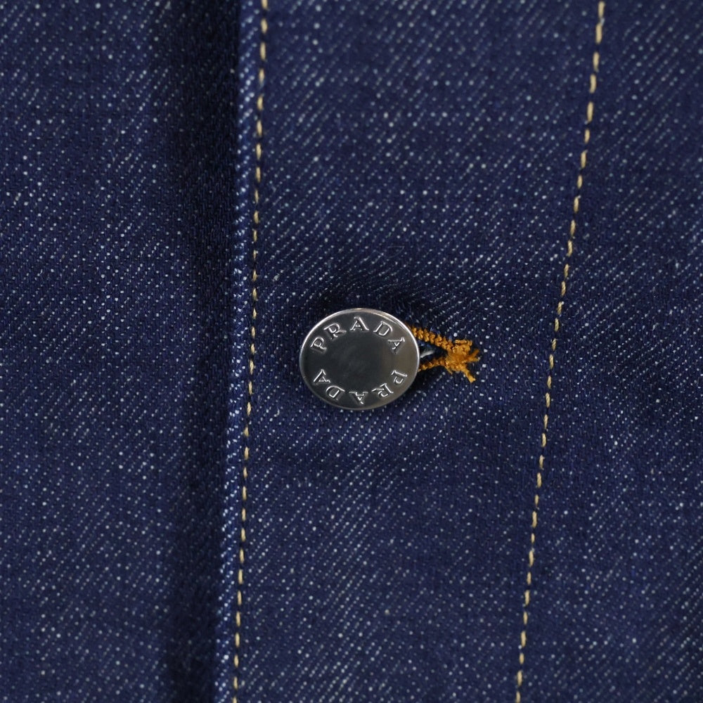 PRADA(プラダ) 25SS ロゴ パッチ デニムトラッカー ジャケット インディゴ GEB257