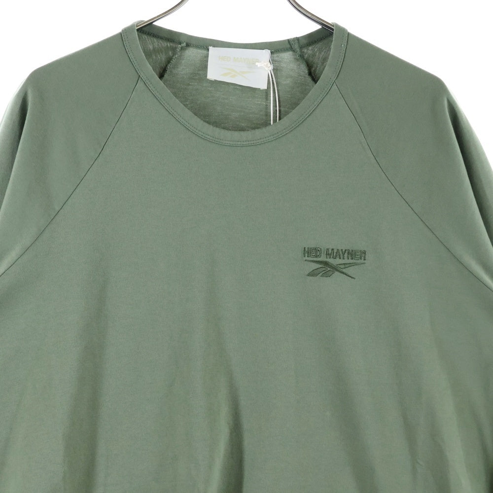 HED MAYNER(ヘドメイナー) ×Reebok L/S TEE リーボック 刺繡 ロゴ 長袖 カットソー カーキ RMAA00BC99JER001