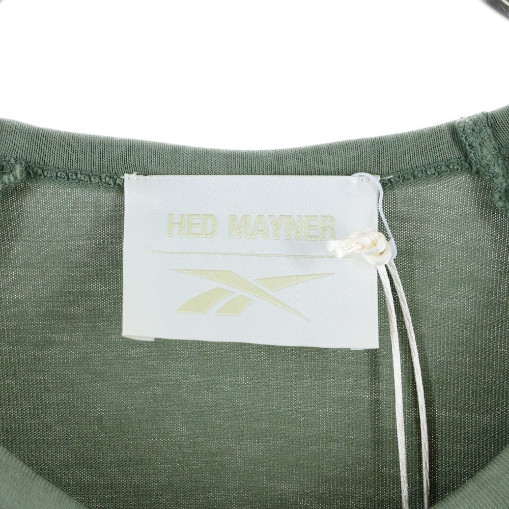 HED MAYNER(ヘドメイナー) ×Reebok L/S TEE リーボック 刺繡 ロゴ 長袖 カットソー カーキ RMAA00BC99JER001