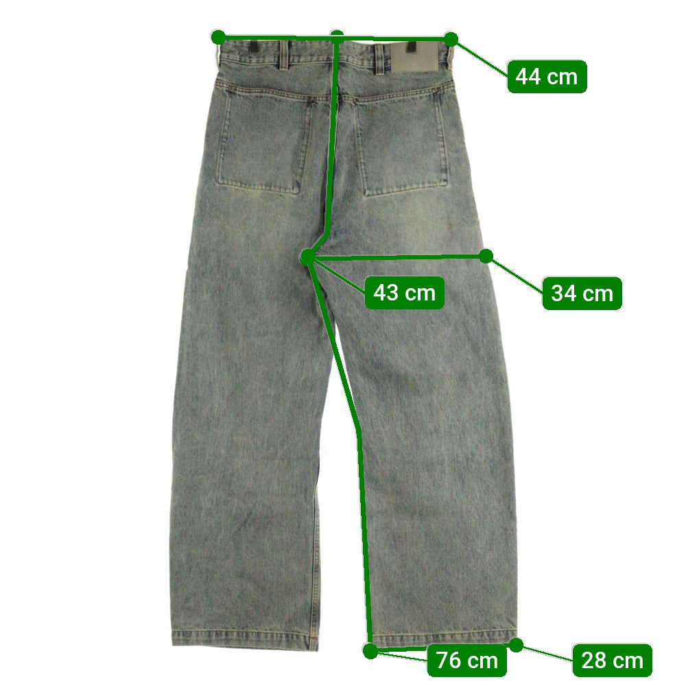 entire studios(エンタイア スタジオ) 25SS GEM JEANS ヴィンテージ 加工 ワイド デニム パンツ ジーンズ インディゴ ESU-S25‐11007-SW